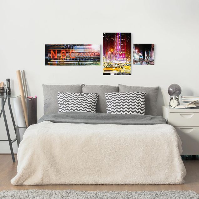 Print on canvas 3 parts - Times Square City Lights