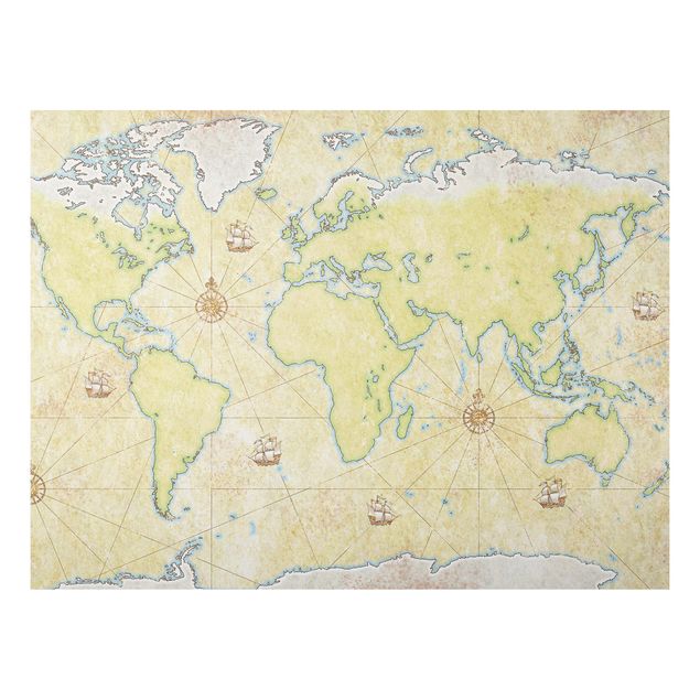 Print on aluminium - World Map