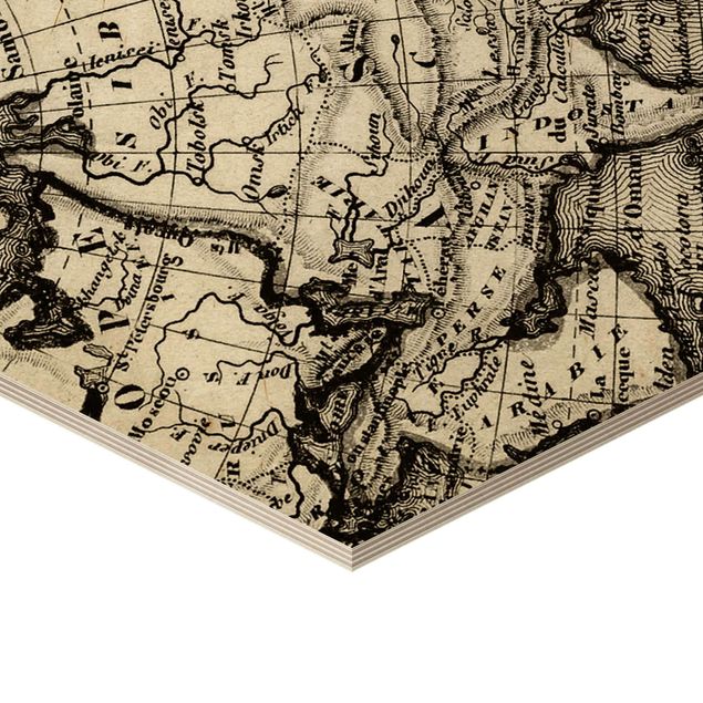 Wooden hexagon - Old World Map Details