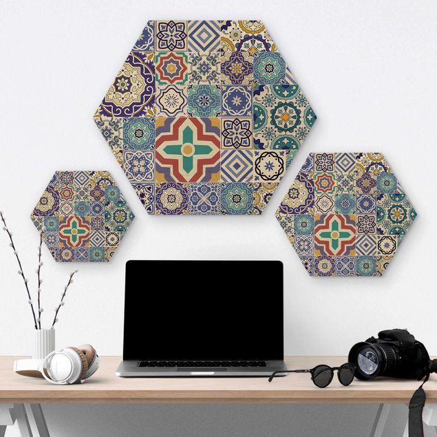 Wooden hexagon - Backsplash - Elaborate Portoguese Tiles
