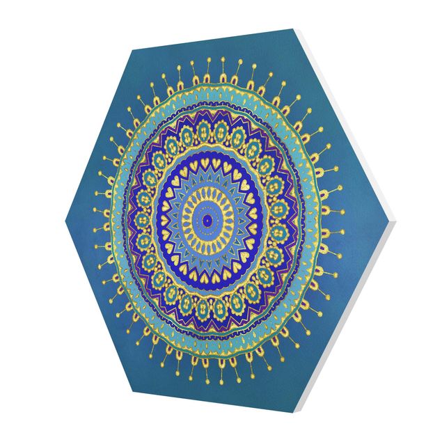 Hexagon Picture Forex - Mandala Blue Gold