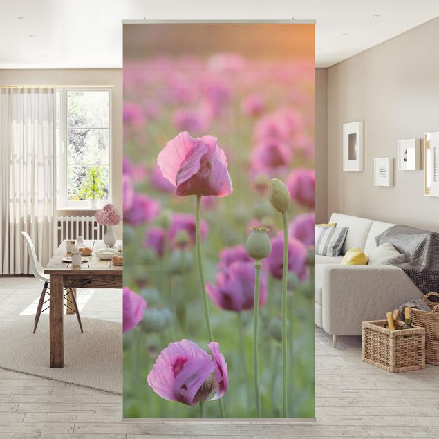 Room divider - Purple Poppy Flower Meadow In Spring