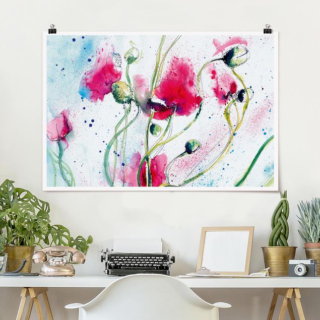 Poster - Painted Poppies