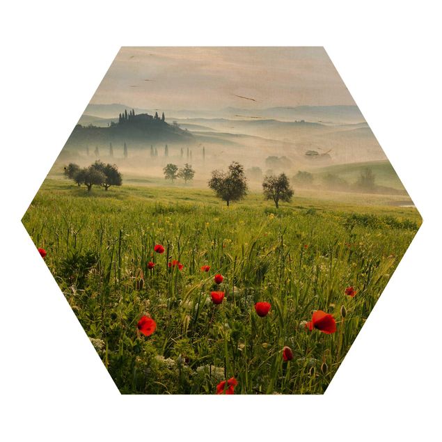 Wooden hexagon - Tuscan Spring