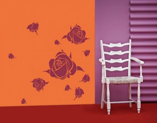 Red rose wall stickers No.UL195 Rose Greetings