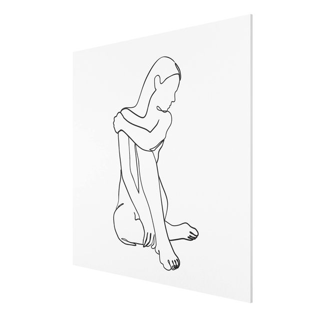 Print on forex - Line Art Woman Nude Black And White
