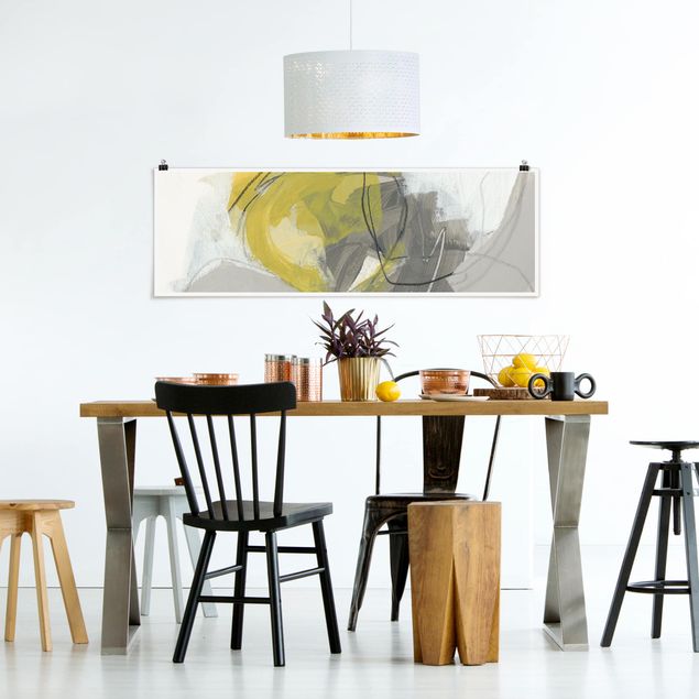 Panoramic poster abstract - Lemons In The Mist IV