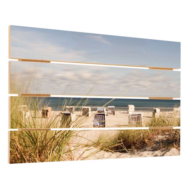 Print on wood - Baltic Sea And Beach Baskets