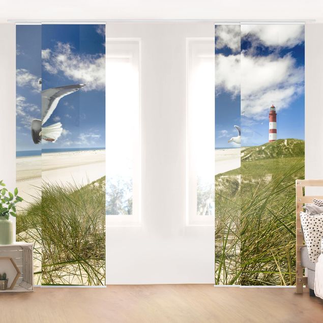 Sliding panel curtains set - Dune Breeze