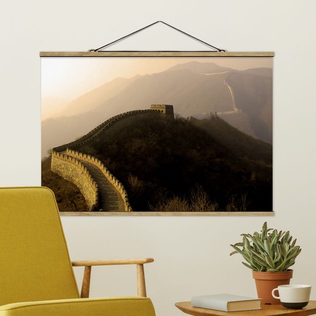 Fabric print with poster hangers - Sunrise Over The Chinese Wall