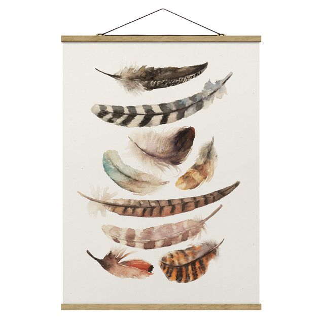 Fabric print with poster hangers - Nine Feathers