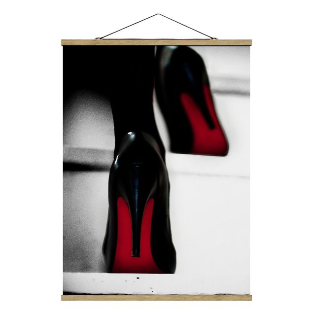 Fabric print with poster hangers - High Heels In Red