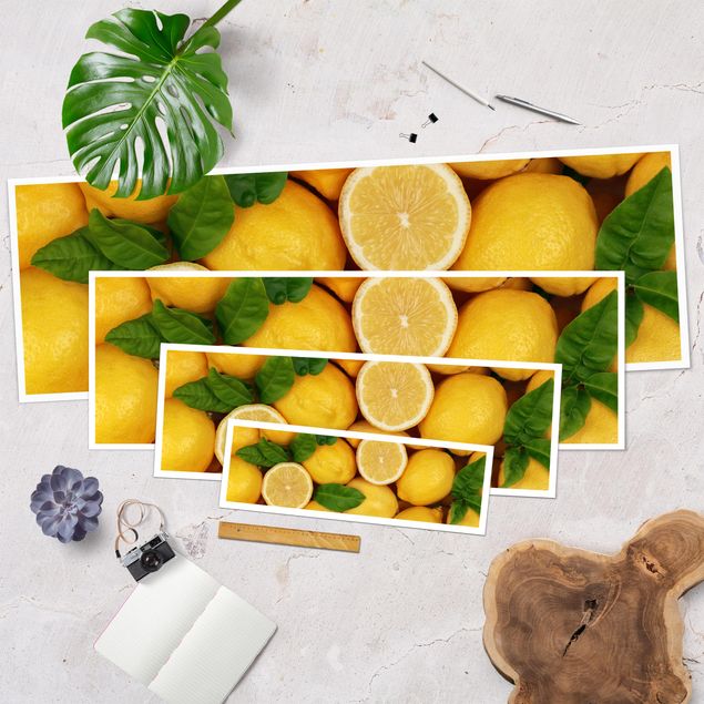 Panoramic poster kitchen - Juicy lemons