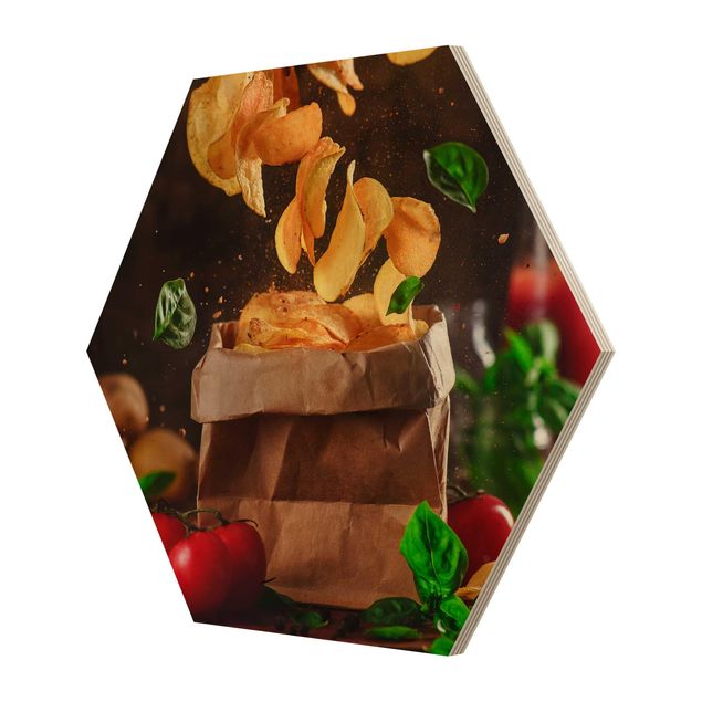 Wooden hexagon - Tomato Basil Snack