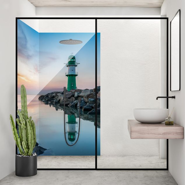 Shower wall cladding - Sunset at the Lighthouse