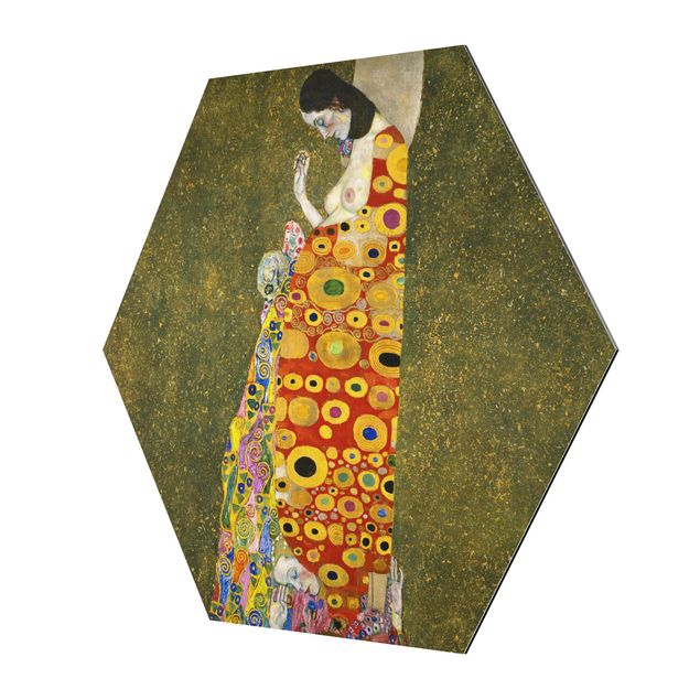 Alu-Dibond hexagon - Gustav Klimt - Hope II