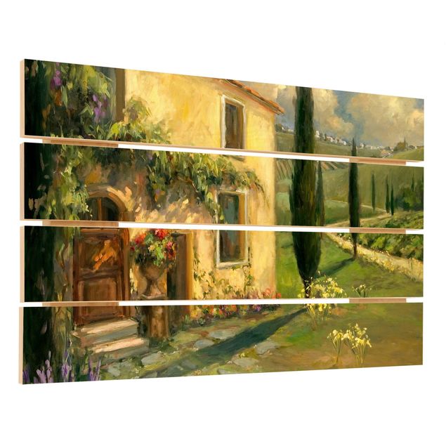 Print on wood - Italian Countryside - Cypress