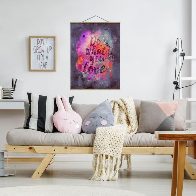 Fabric print with poster hangers - Colourful Explosion Do What You Love