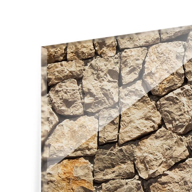 Glass Splashback - Old Wall Of Paving Stone - Square 1:1