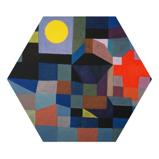 Alu-Dibond hexagon - Paul Klee - Fire At Full Moon