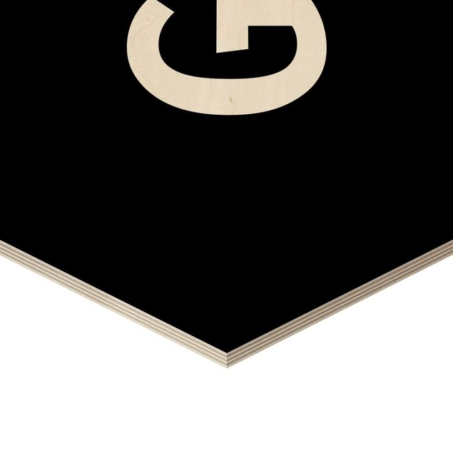 Wooden hexagon - Letter Black G