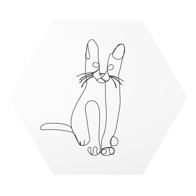 Forex hexagon - Cat Line Art