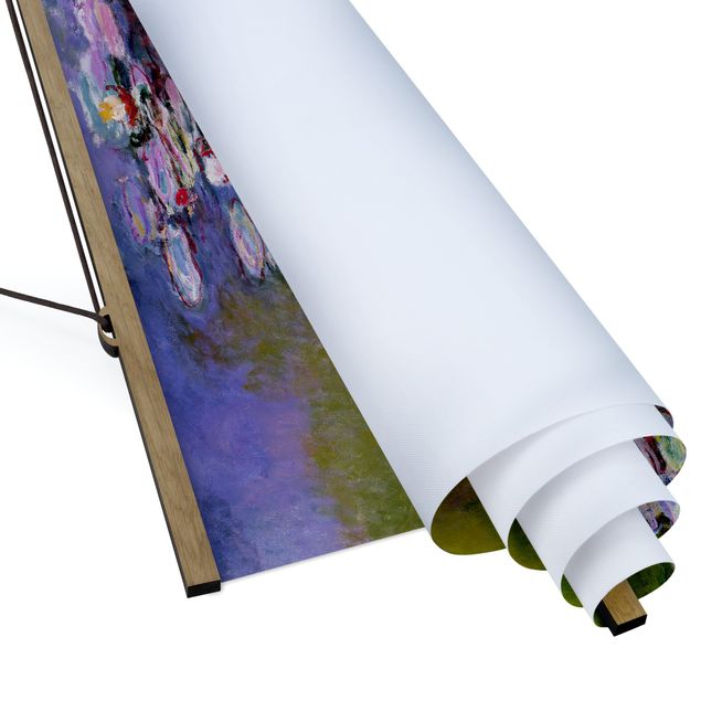 Fabric print with poster hangers - Claude Monet - Water Lilies