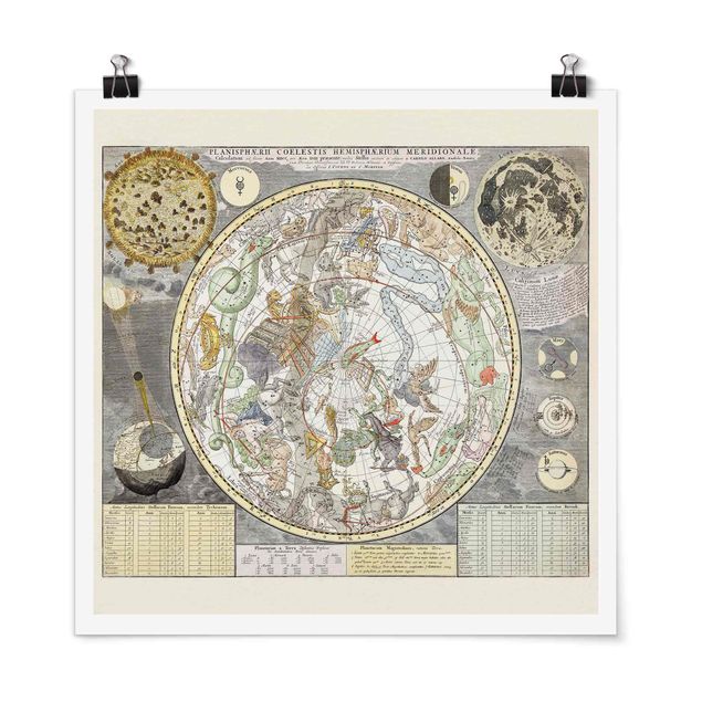 Poster - Vintage Ancient Star Map
