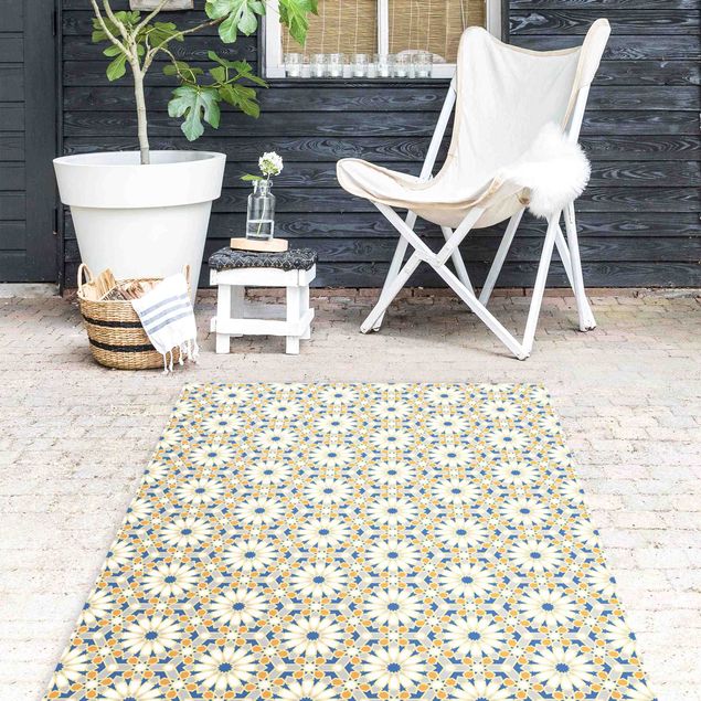 kitchen runner rugs Oriental Patterns With Yellow Stars