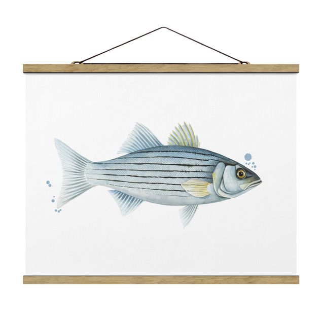 Fabric print with poster hangers - Color Catch - White Perch