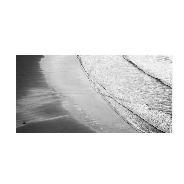 black and white area rug Soft Waves On The Beach Black And White