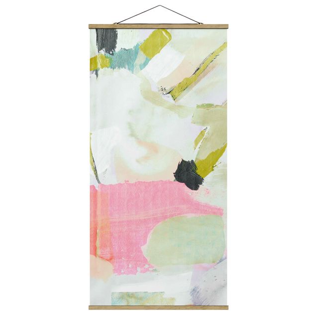 Fabric print with poster hangers - Chime In Rosé II