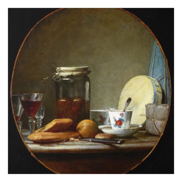 Glass Splashback - Jean-Baptiste Siméon Chardin - Glass With Apricots - Square 1:1