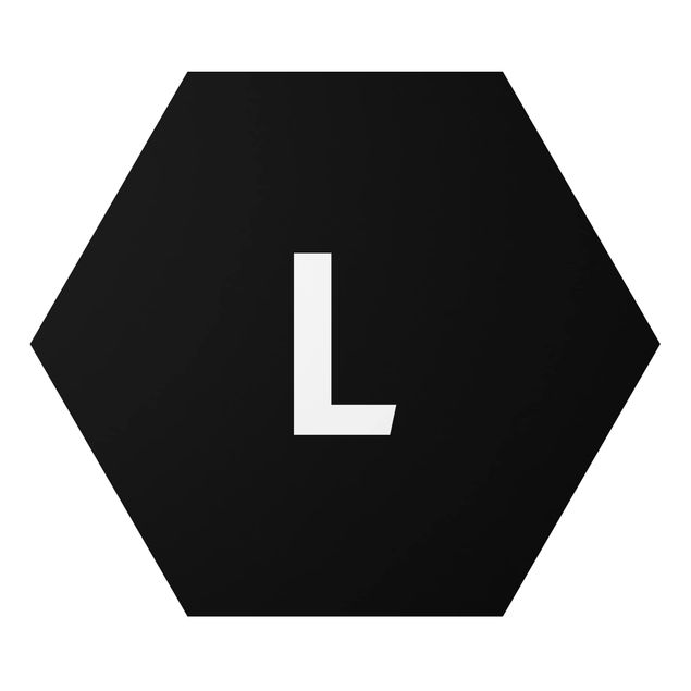 Alu-Dibond hexagon - Letter Black L