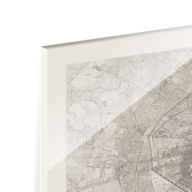 Splashback - Vintage Map Paris - Landscape format 4:3