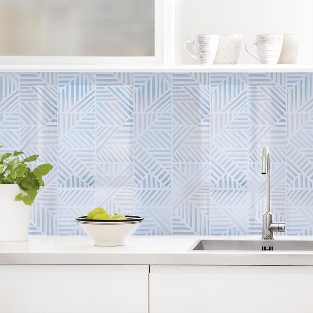 Kitchen splashback patterns Line Pattern Colour Gradient In Blue
