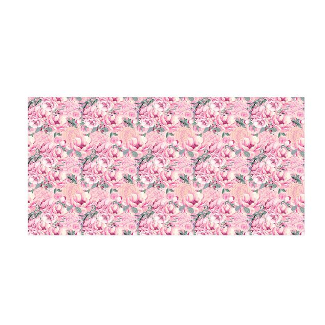 Floral rugs Pink Flower Dream Pastel Roses In Watercolour