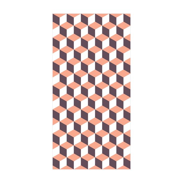 Modern rugs Geometrical Tile Mix Cubes Orange