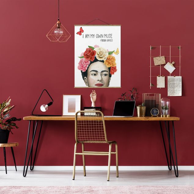 Fabric print with poster hangers - Frida's Thoughts - Muse