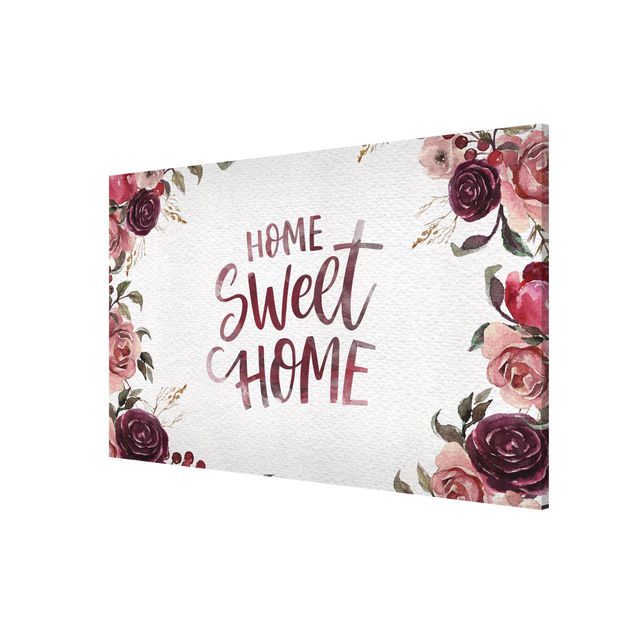 Magnetic memo board - Home Sweet Home Watercolour On Paper