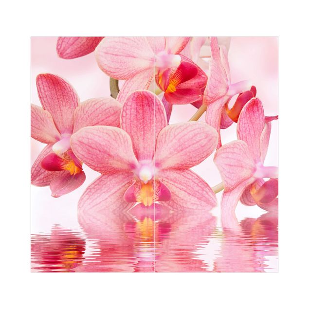 Shower wall cladding - Light Pink Orchid On Water