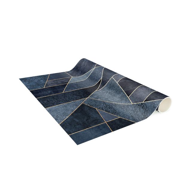 contemporary rugs Blue Geometry Watercolour
