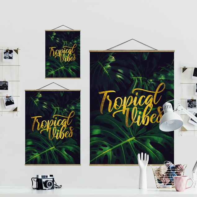Fabric print with poster hangers - Jungle - Tropical Vibes