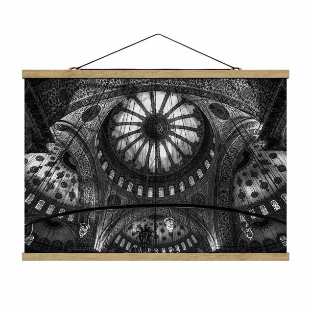 Fabric print with poster hangers - The Domes Of The Blue Mosque