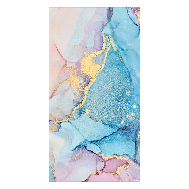 Shower wall cladding - Watercolour Pastel Colourful With Gold