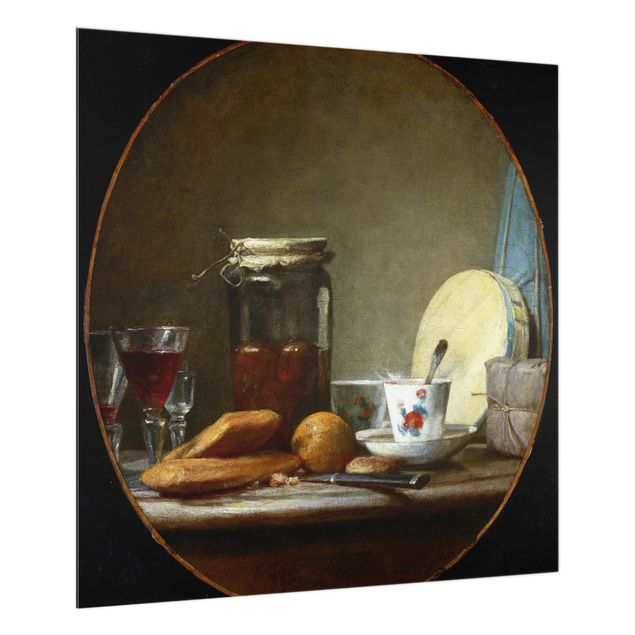 Glass splashback Jean-Baptiste Siméon Chardin - Glass With Apricots