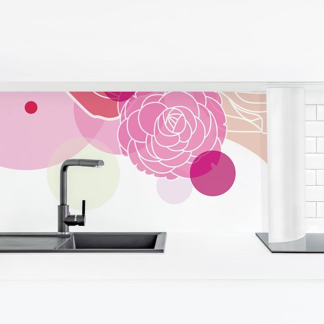 Kitchen wall cladding - Roses And Bubbles