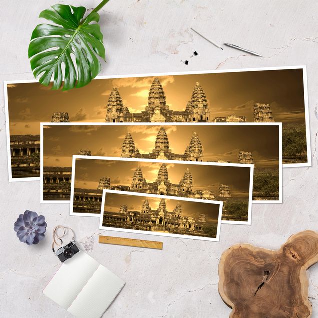 Panoramic poster architecture & skyline - Temple