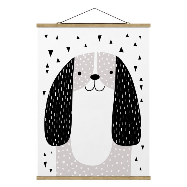 Fabric print with poster hangers - Zoo With Patterns - Dog