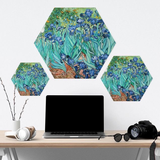 Alu-Dibond hexagon - Vincent Van Gogh - Iris